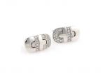 ������ Bulgari Parentesi 18k White Gold & Diamond Stud Earrings