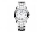 HAPPY SPORT MEDIUM WATCH STAINLESS STEEL AND DIAMONDS