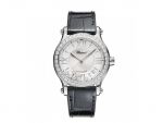 HAPPY SPORT MEDIUM AUTOMATIC STAINLESS STEEL AND DIAMONDS