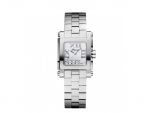 HAPPY SPORT SQUARE MINI WATCH STAINLESS STEEL AND DIAMONDS