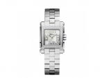 HAPPY SPORT SQUARE MINI WATCH STAINLESS STEEL AND DIAMONDS