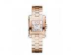 HAPPY SPORT SQUARE MINI WATCH 18-CARAT ROSE GOLD AND DIAMONDS
