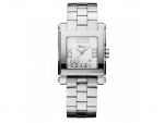 HAPPY SPORT SQUARE MEDIUM WATCH STAINLESS STEEL AND DIAMONDS