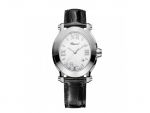 HAPPY SPORT OVAL WATCH STAINLESS STEEL AND DIAMONDS