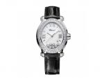 HAPPY SPORT OVAL WATCH STAINLESS STEEL AND DIAMONDS