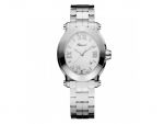 HAPPY SPORT OVAL WATCH STAINLESS STEEL AND DIAMONDS