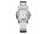 HAPPY SPORT OVAL WATCH STAINLESS STEEL AND DIAMONDS