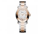 HAPPY SPORT OVAL WATCH 18-CARAT ROSE GOLD, STAINLESS STEEL AND DIAMONDS