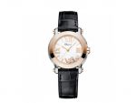 HAPPY SPORT MINI WATCH 18-CARAT ROSE GOLD, STAINLESS STEEL AND DIAMONDS