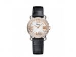 HAPPY SPORT MINI WATCH 18-CARAT ROSE GOLD, STAINLESS STEEL AND DIAMONDS