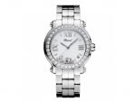 HAPPY SPORT MEDIUM WATCH STAINLESS STEEL AND DIAMONDS