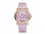 HAPPY SPORT MEDIUM WATCH 18-CARAT ROSE GOLD, PINK SAPPHIRES AND DIAMONDS