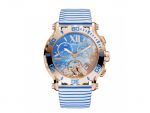 HAPPY SPORT CHRONO WATCH 18-CARAT ROSE GOLD AND DIAMONDS