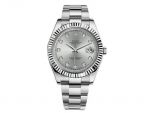 Rolex Datejust II Steel Fluted Bezel Rhodium Diamond Dial 116334