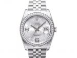 Rolex Datejust Datejust 36mm Steel and White Gold 116244 Silver Floral Jubilee
