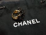 Chanel Camelia Black Onyx Gold Medium Flower Ring