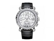 HAPPY SPORT CHRONO WATCH STAINLESS STEEL AND DIAMONDS