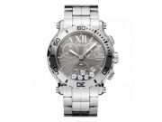 HAPPY SPORT CHRONO WATCH STAINLESS STEEL AND DIAMONDS