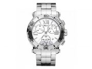 HAPPY SPORT CHRONO WATCH STAINLESS STEEL AND DIAMONDS
