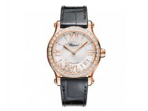 HAPPY SPORT MEDIUM AUTOMATIC 18-CARAT ROSE GOLD AND DIAMONDS