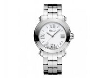 HAPPY SPORT MEDIUM WATCH STAINLESS STEEL AND DIAMONDS