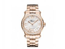 HAPPY SPORT MEDIUM AUTOMATIC 18-CARAT ROSE GOLD AND DIAMONDS