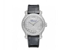 HAPPY SPORT MEDIUM AUTOMATIC 18-CARAT WHITE GOLD AND DIAMONDS