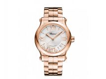 HAPPY SPORT MEDIUM AUTOMATIC 18-CARAT ROSE GOLD AND DIAMONDS