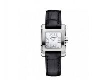 HAPPY SPORT SQUARE MINI WATCH STAINLESS STEEL AND DIAMONDS