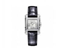 HAPPY SPORT SQUARE MINI WATCH STAINLESS STEEL AND DIAMONDS