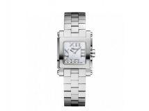 HAPPY SPORT SQUARE MINI WATCH STAINLESS STEEL AND DIAMONDS