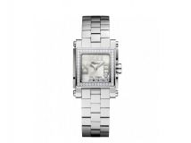 HAPPY SPORT SQUARE MINI WATCH STAINLESS STEEL AND DIAMONDS