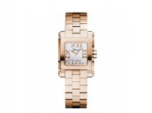 HAPPY SPORT SQUARE MINI WATCH 18-CARAT ROSE GOLD AND DIAMONDS