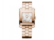 HAPPY SPORT SQUARE MEDIUM WATCH 18-CARAT ROSE GOLD AND DIAMONDS