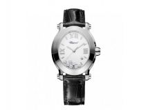 HAPPY SPORT OVAL WATCH STAINLESS STEEL AND DIAMONDS