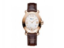 HAPPY SPORT OVAL WATCH 18-CARAT ROSE GOLD AND DIAMONDS