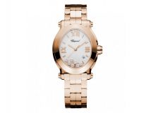 HAPPY SPORT OVAL WATCH 18-CARAT ROSE GOLD AND DIAMONDS