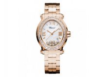 HAPPY SPORT OVAL WATCH 18-CARAT ROSE GOLD AND DIAMONDS