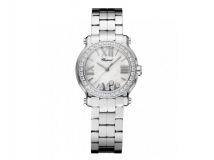HAPPY SPORT MINI WATCH STAINLESS STEEL AND DIAMONDS