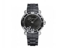 HAPPY SPORT MEDIUM WATCH STAINLESS STEEL AND DIAMONDS