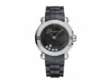 HAPPY SPORT MEDIUM WATCH STAINLESS STEEL AND DIAMONDS
