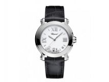 HAPPY SPORT MEDIUM WATCH STAINLESS STEEL AND DIAMONDS