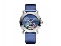 HAPPY SPORT MEDIUM WATCH STAINLESS STEEL AND COLOURED STONES