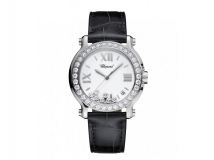HAPPY SPORT MEDIUM WATCH STAINLESS STEEL AND DIAMONDS