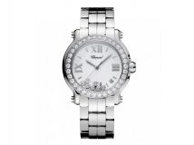 HAPPY SPORT MEDIUM WATCH STAINLESS STEEL AND DIAMONDS