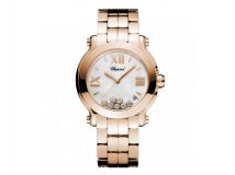 HAPPY SPORT MEDIUM WATCH 18-CARAT ROSE GOLD AND DIAMONDS