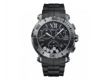 HAPPY SPORT CHRONO WATCH DLC BLACKENED STAINLESS STEEL AND DIAMONDS