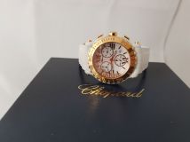 Chopard 288515-9001 Happy Sport Chrono in White Ceramic with Rose Gold Bezel - on White Rubber Strap with White Dial - Limited Edition of 3000pcs